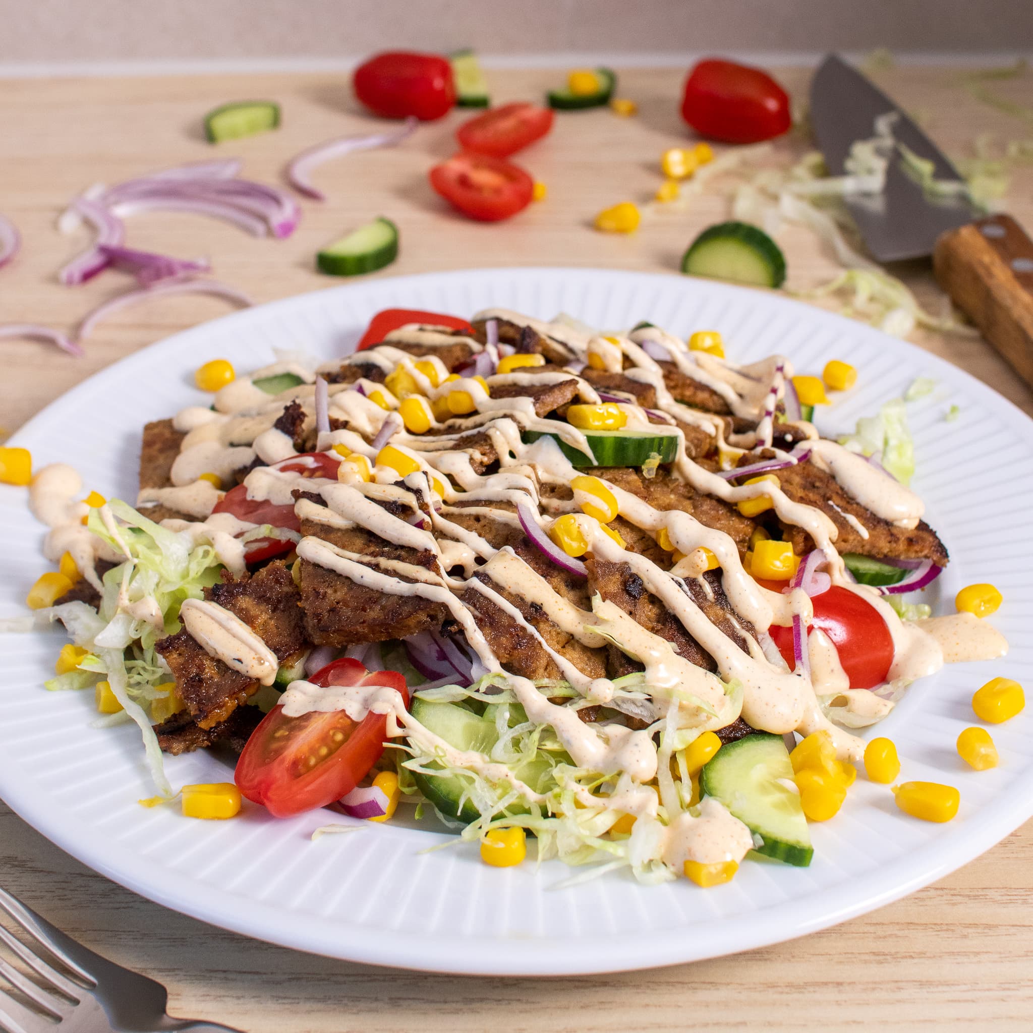 Kebabsalat - Hjemmelaget döner